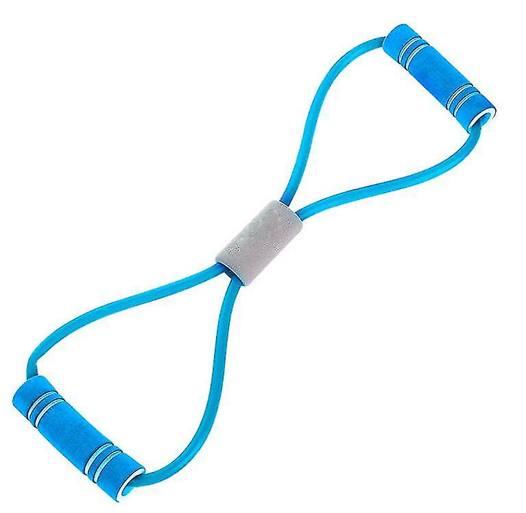 Blue Set Of Two Eight-shaped Latex Tensioner Home Workout Elastic Rope For Men And Women X2890