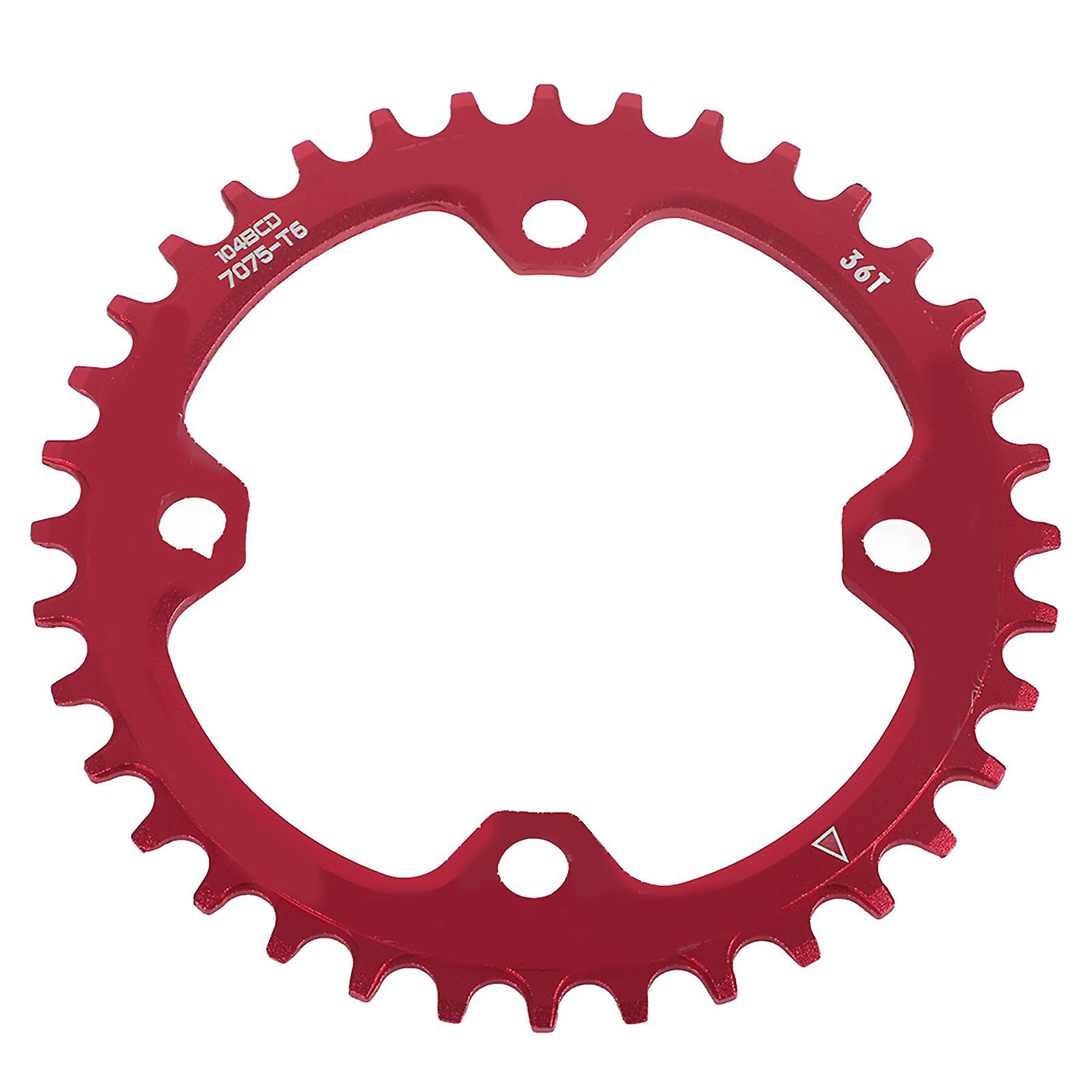 Single Chainring Steel Chainring for MTB 32/34/36/38T BCD 104 (Red 36T)