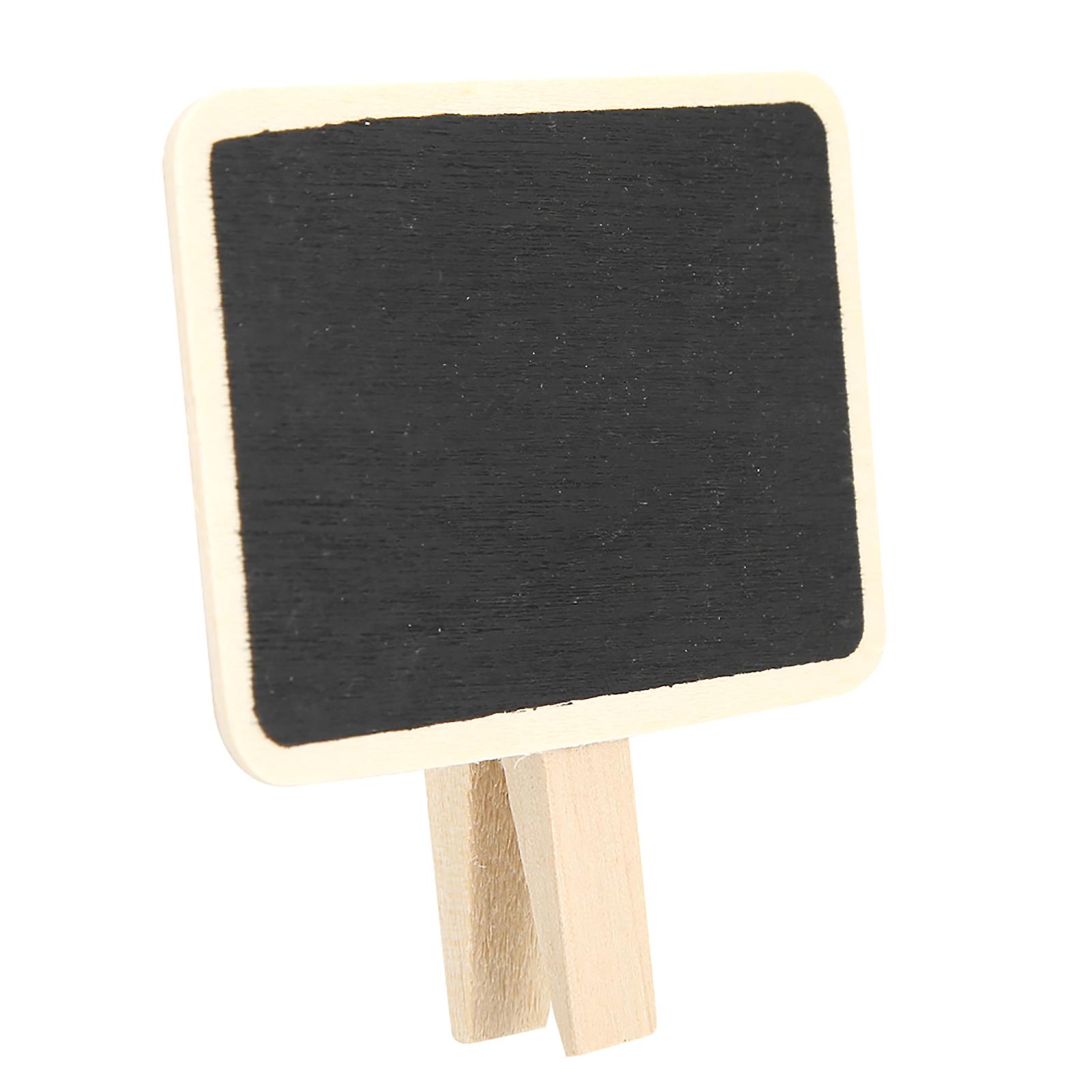 Blackboard Sign 50Pcs Mini Blackboard Clip Plant Label Wooden Message Board Marking Tool for Home OfficeSquare Shape