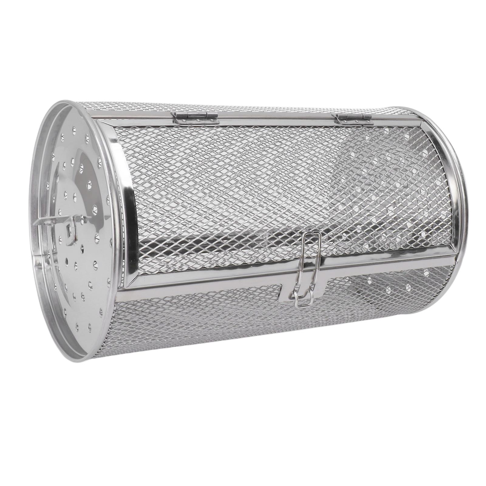 Stainless Steel Rolling Grilling Basket - Versatile Round Grill Cage for Roasting Nuts, Vegetables, and More on Your BBQ(Type C)