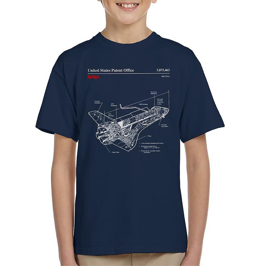 NASA Shuttle Structure Blueprint Kid's T-Shirt