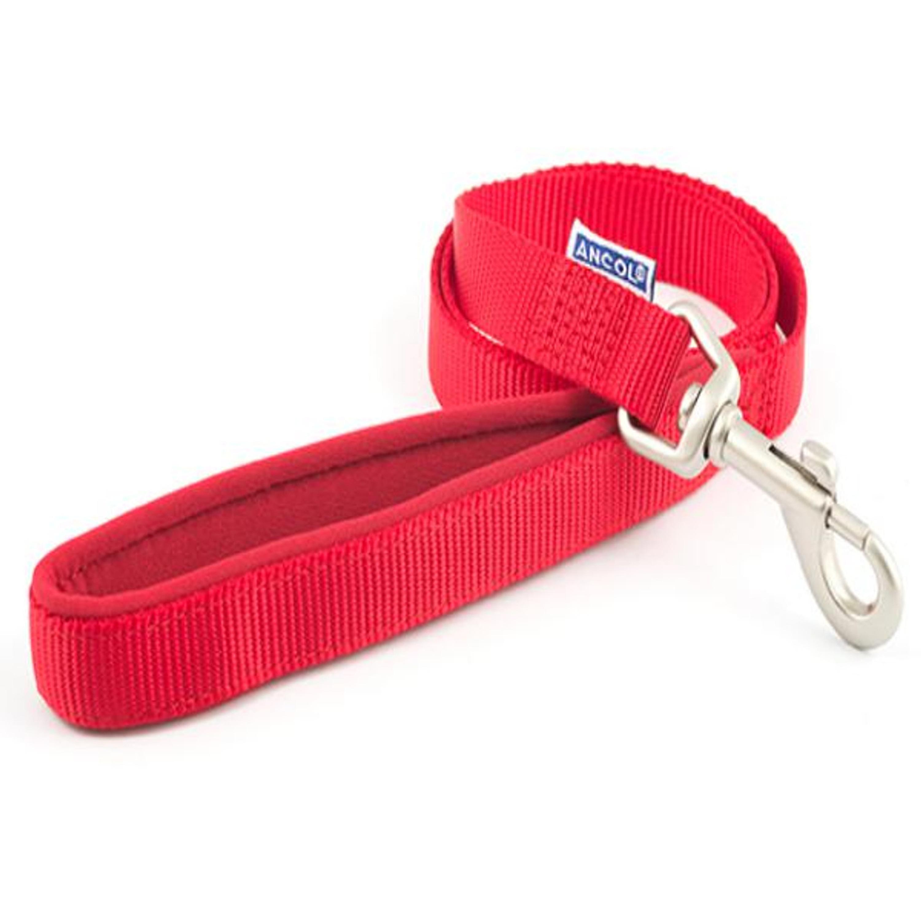 Ancol Nylon Dog Lead Red 19mm x 1m