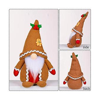 Khaki Lebkuchen Mann Weihnachten Plüsch Stricken Gesichtsloser Gnom Rudolph Puppe für Hausgeschenke Ornamente Männlich