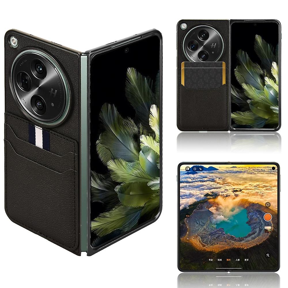 Litchi Texture Card Slots Phone Case For OPPO Find N3