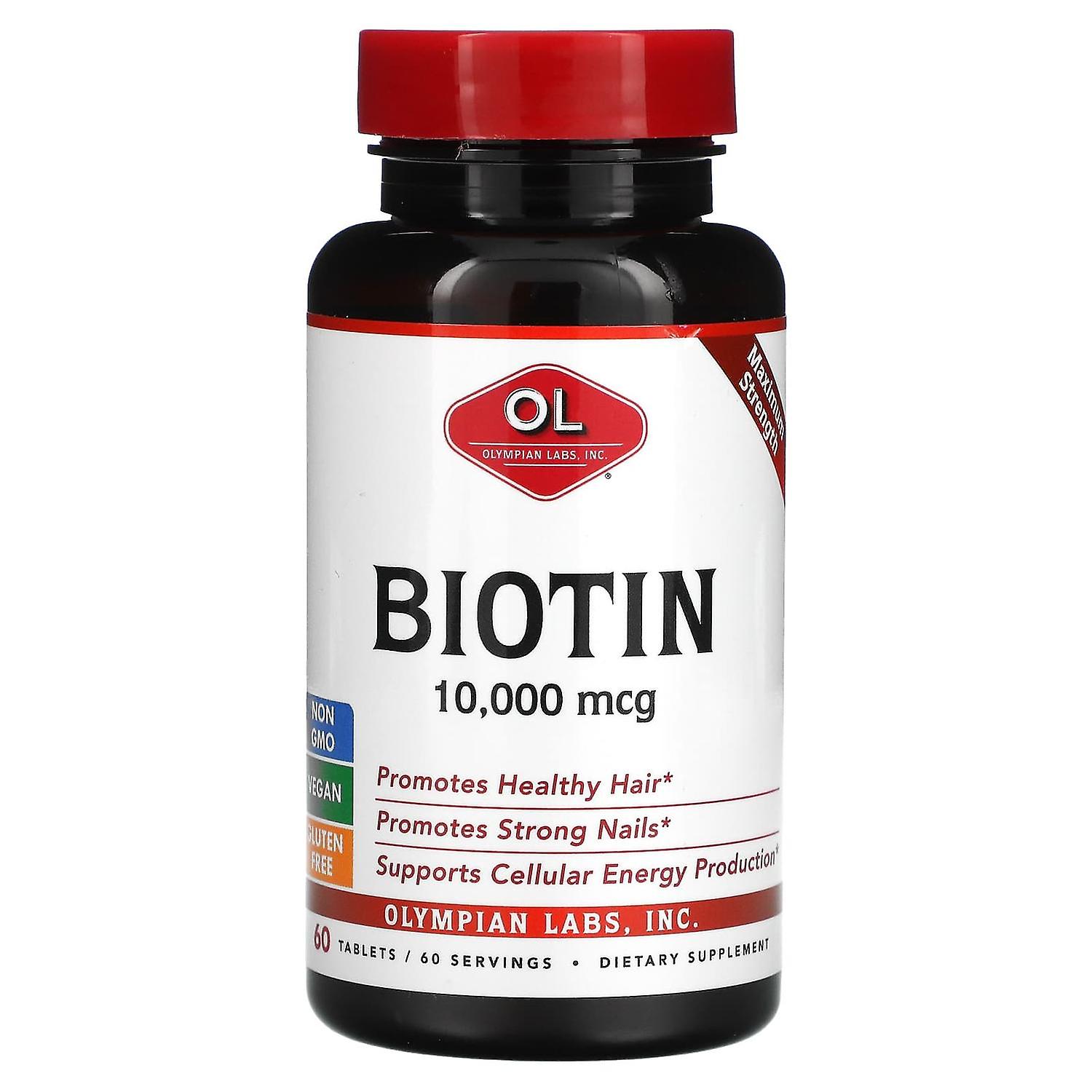 Olympian Labs Inc., Biotin, 10,000 mcg, 60 Tablets