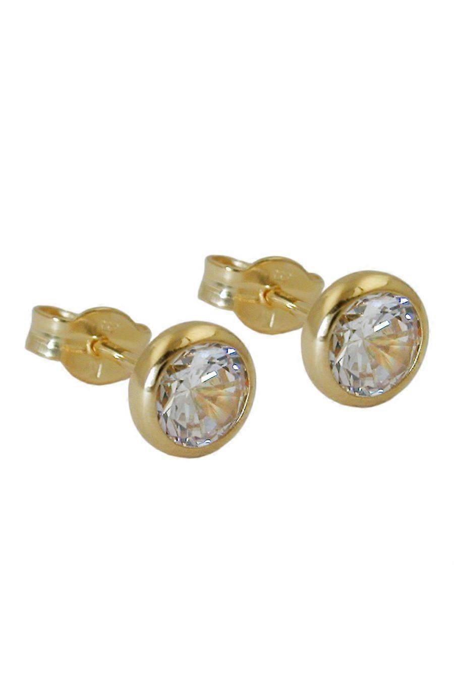 Stud Earrings White Zirconia 8k Gold - Gl431077