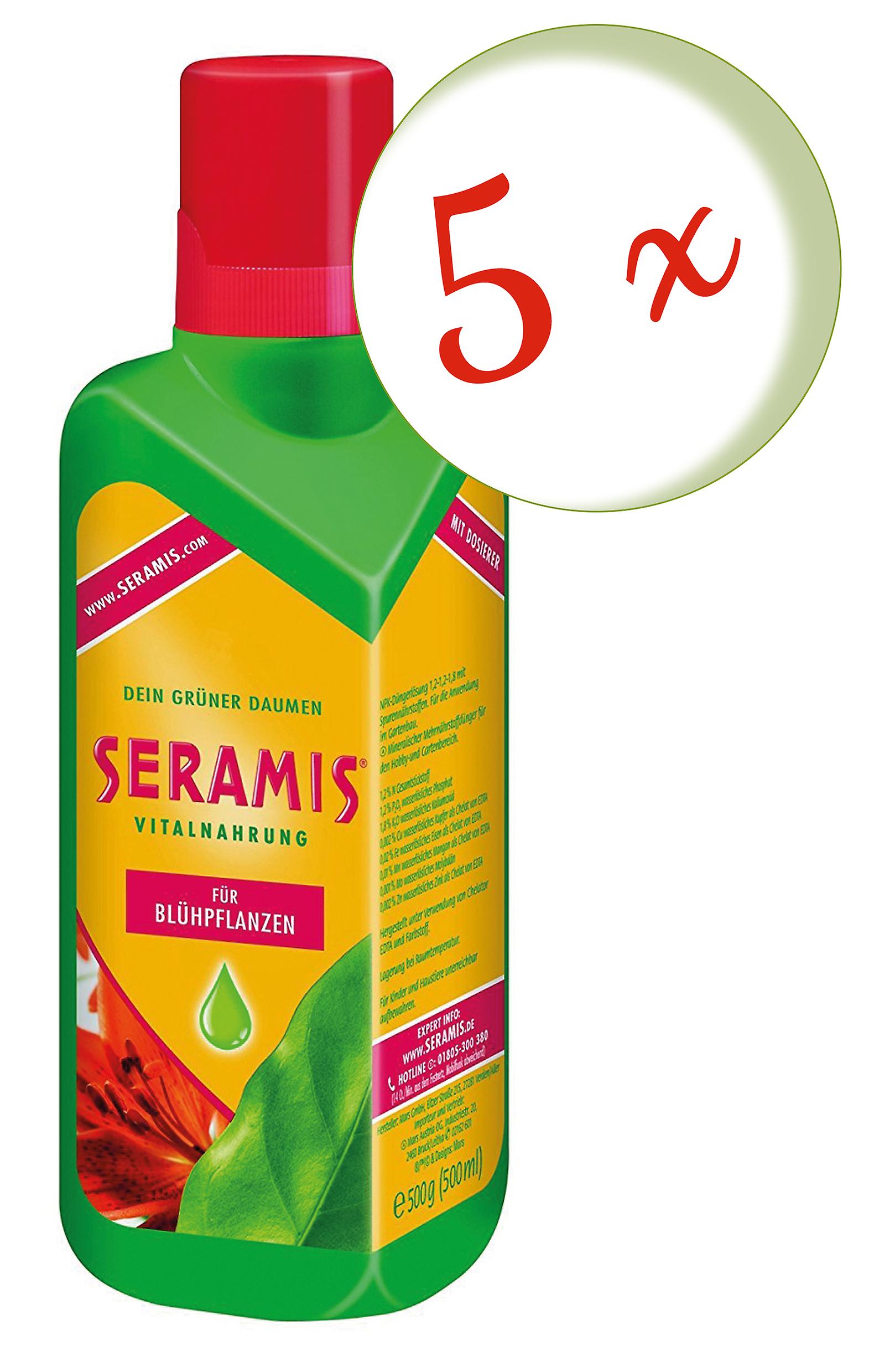 5 x SERAMIS® vital food for flowering plants, 500 ml