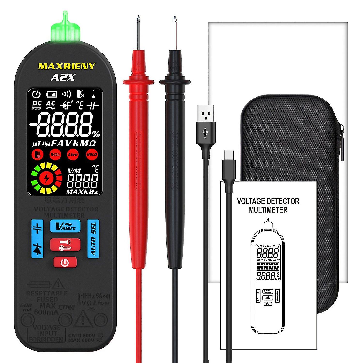 Maxrieny Automatic Anti-burn Intelligent Digital Multimeter Non Contact Voltage Detector Smart Voltm