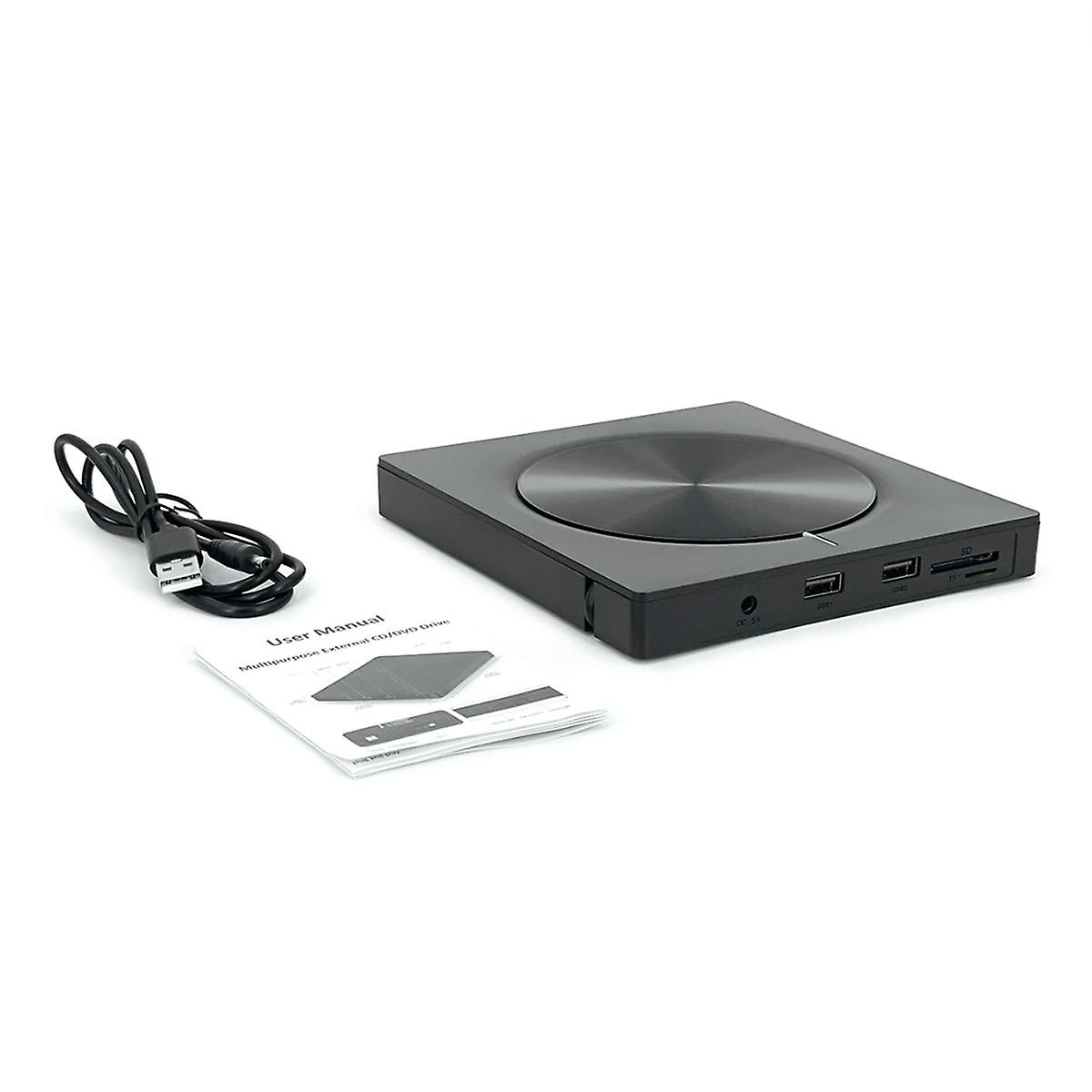 6 in 1 Burner Portable External USB3.0/Type-C Dvd-Rw Disc Optical Drive Dvd-Rom Burner Multifunctio