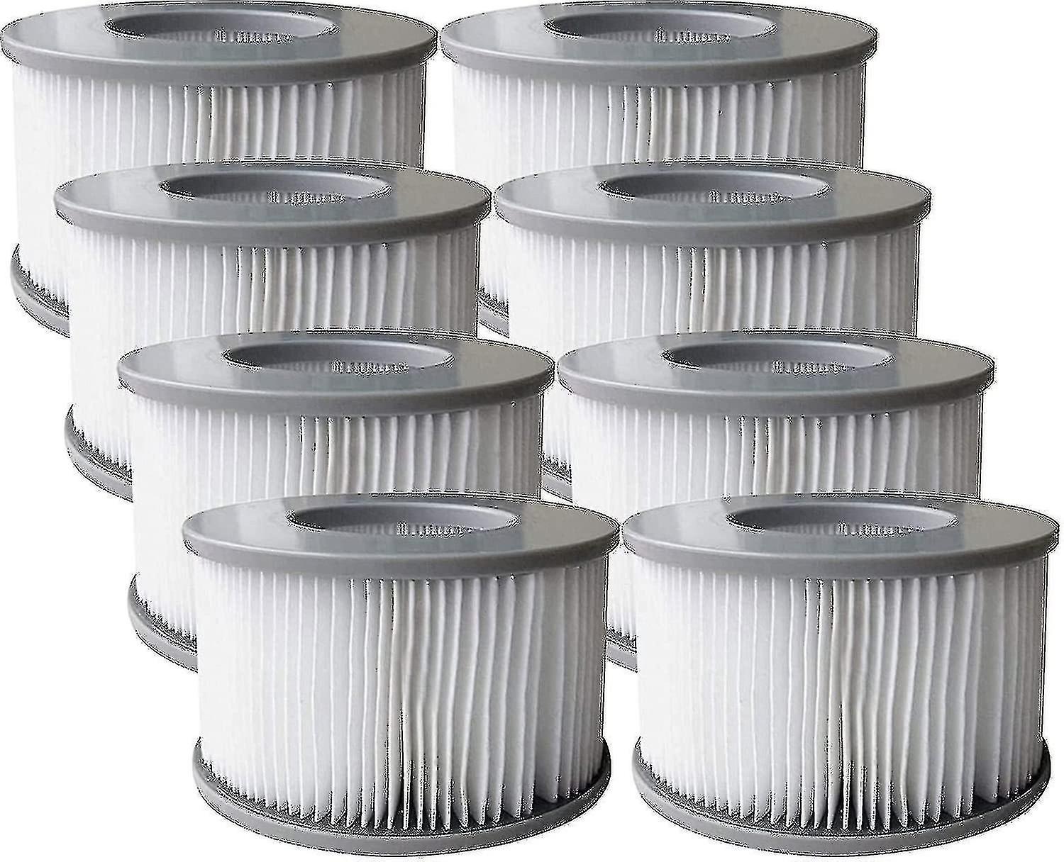 Replacement filter element set for Mspa inflatable swimming pool and jacuzzi, 8 pieces