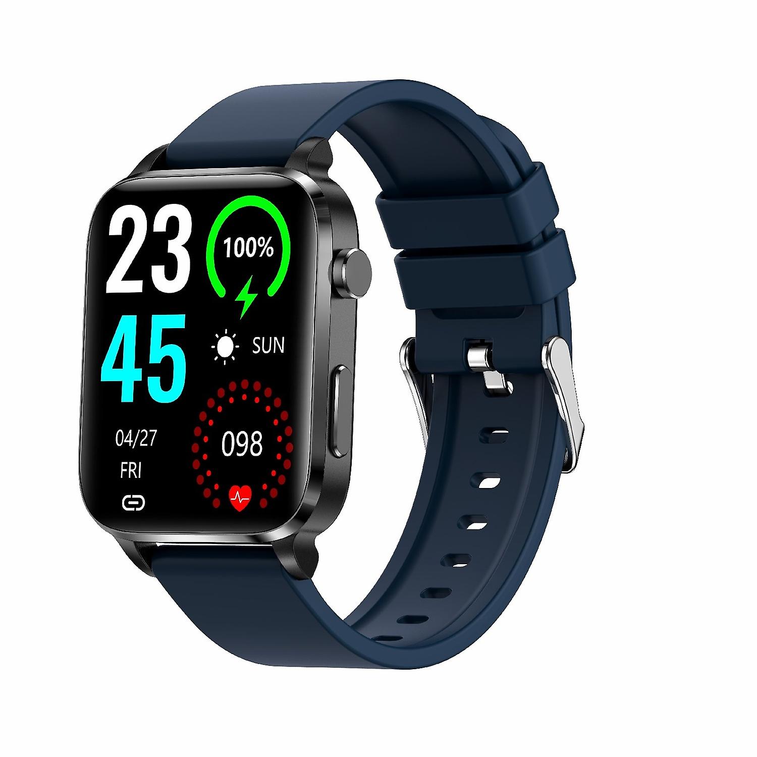 F100 1.7 inch Square Screen Smart Watch TPU Strap(Blue)