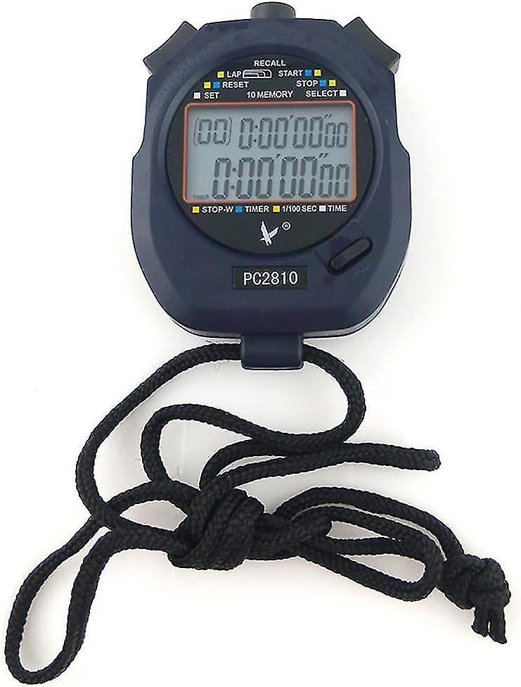 Professional Digital Sport Stopwatch Timer, 2 Lines 10 memory, Countdown, Alarm, Lanyard