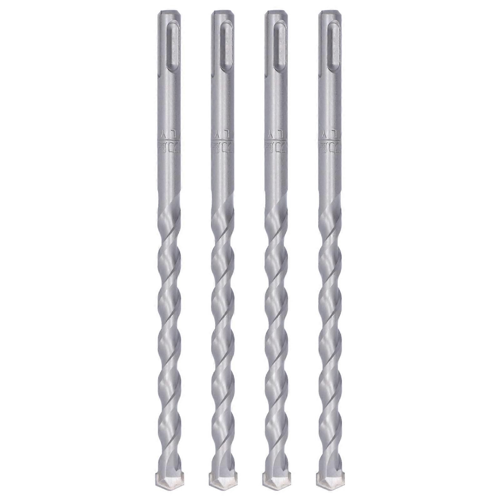 4pcs Hammer Rock Drill Bit Sturdy Durable Efficient Convenient Round Shank Drill Bits12*200mm
