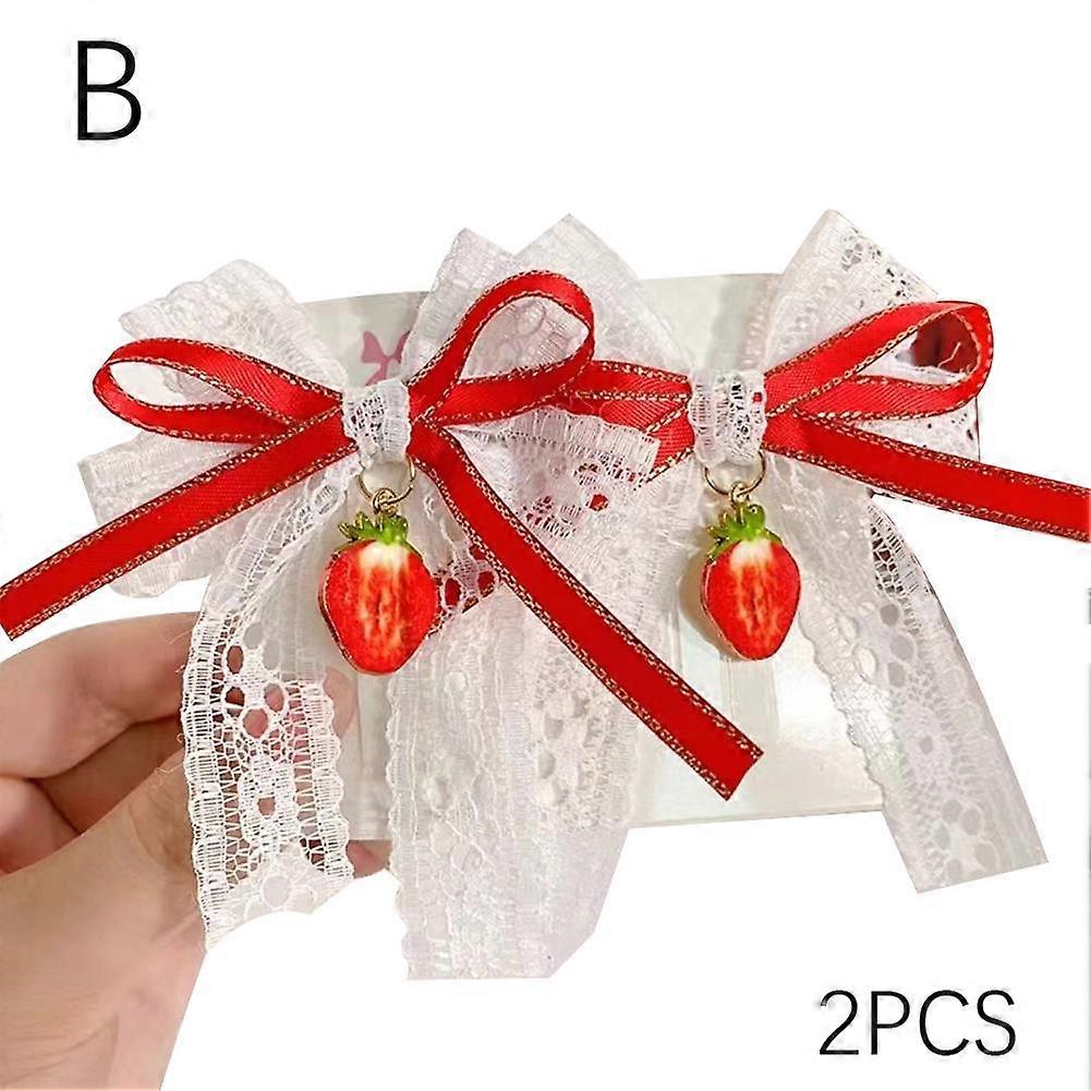 2 stk jordbær sommerfugl hårspenne søt side hårklipp for jenter hodeplagg