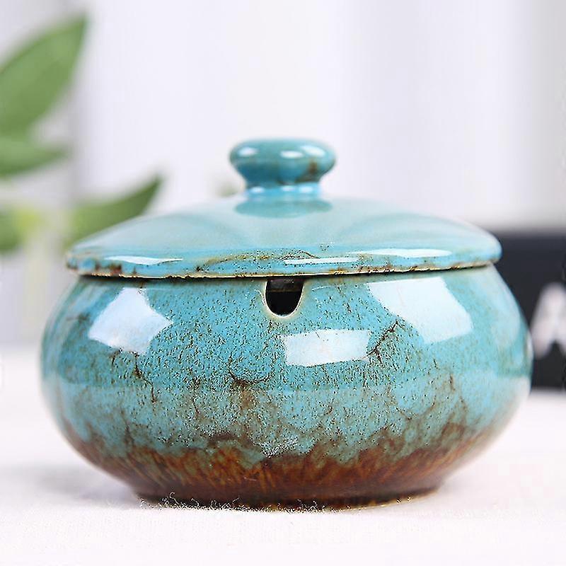 Ashtray With Lid Cigarette Ceramic Ashtray Windproof Ashtray
