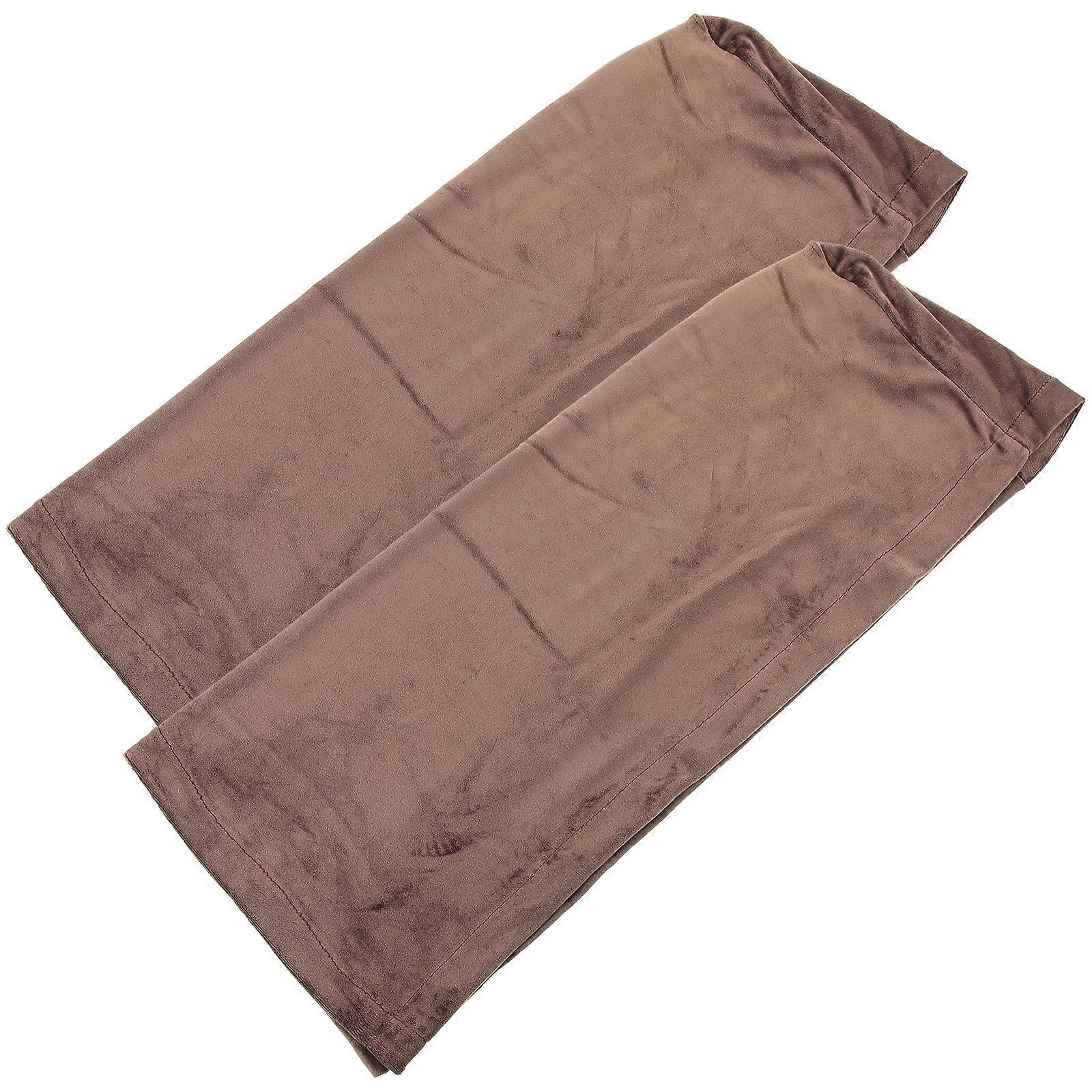 2Pcs Universal Sofa Armrest Cover Elastic Armrest Protector Solid Color Armrest Protective Cloth Khaki