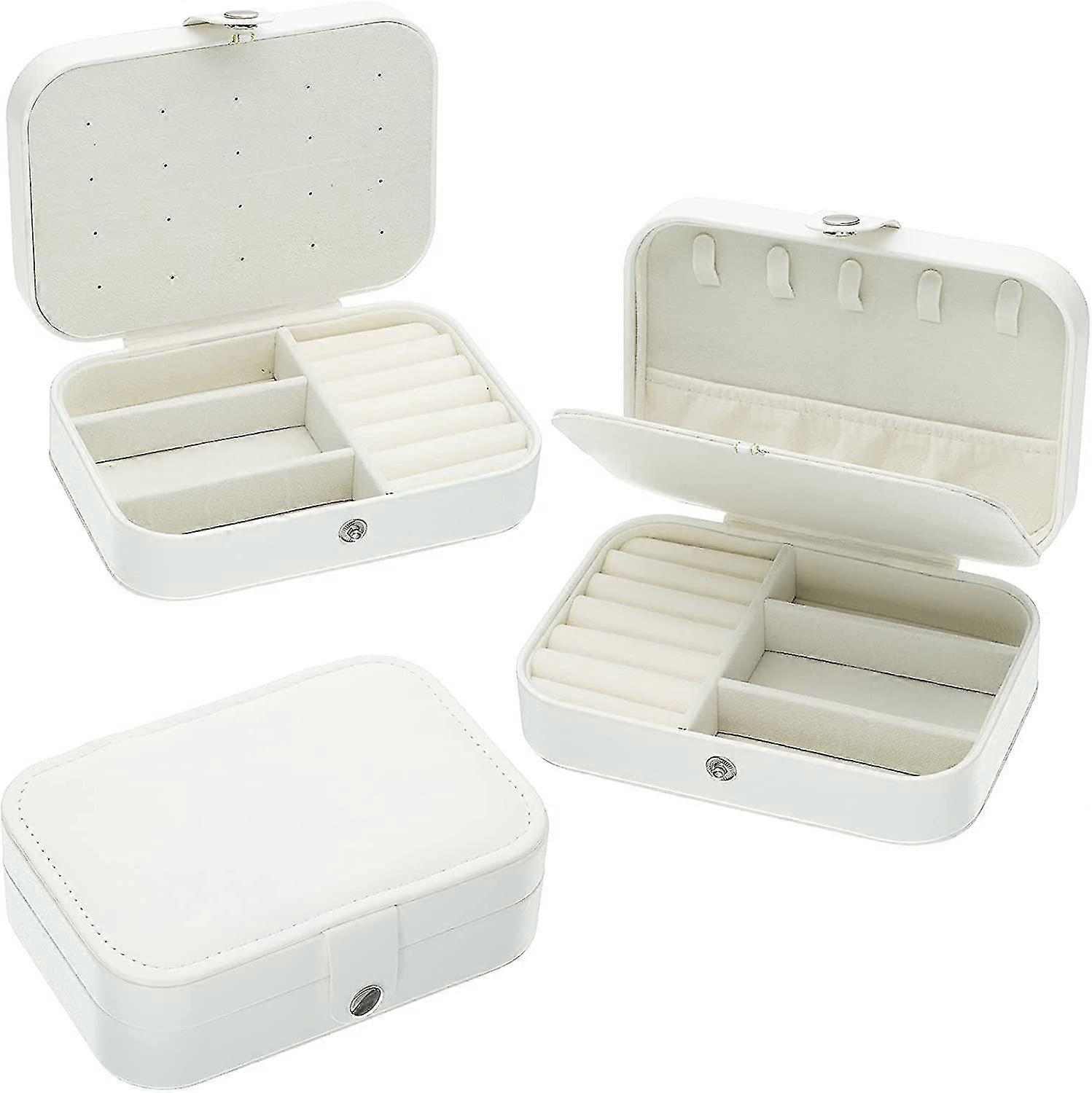 Liten resa konstgjord Pu läder smycken förvaringslåda