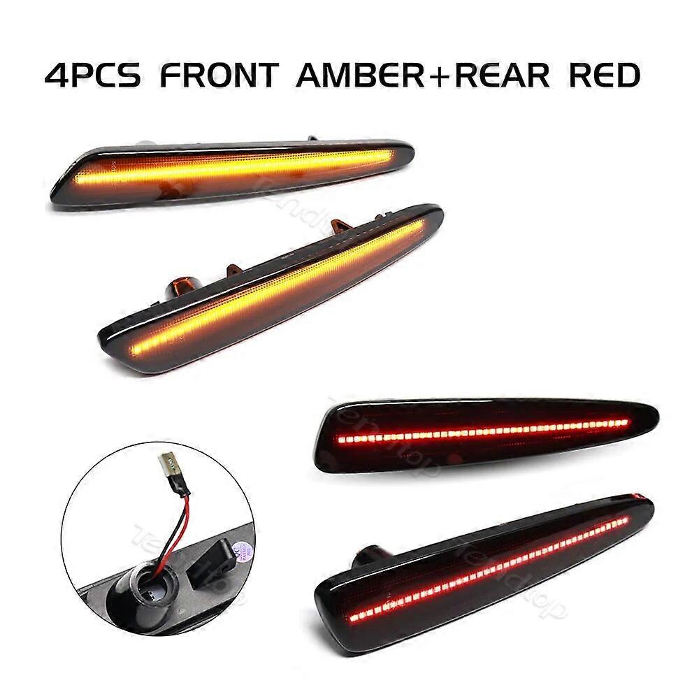 Smoked LED Side Marker & Bumper Lights For 2014-2019 Chevy Corvette C7 – Amber Front/Red Rear, DOT Certified