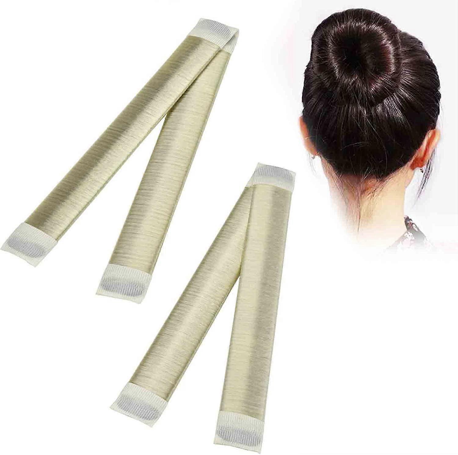 2 PCS accessoires de coiffure, Chignon Bun Maker Set, Filles cheveux Chignon Braid KitBeige