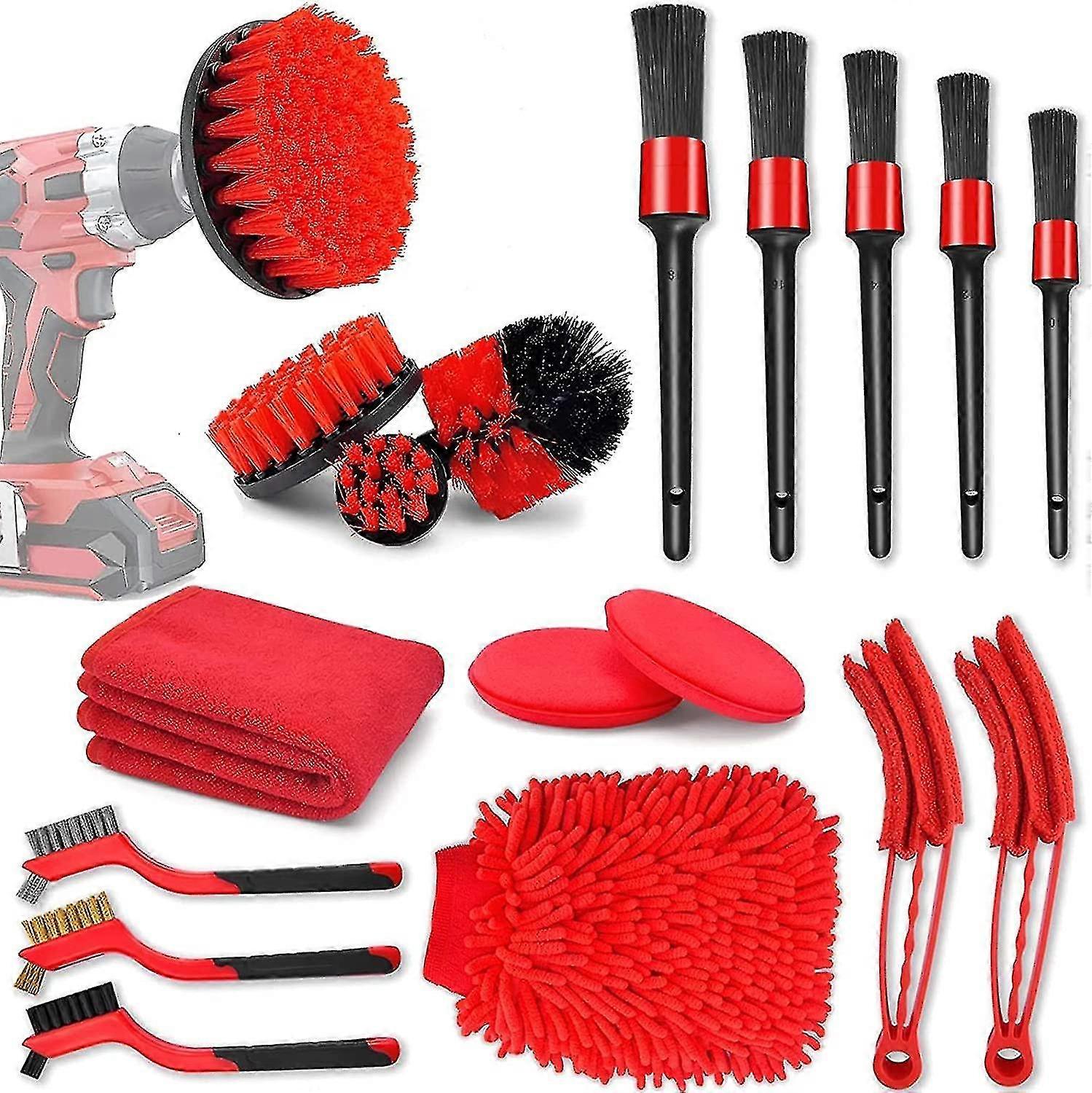 18 Pcs Car Cleaning Tools Kit With Car Detailing Brush Set,auto Detailing Drill