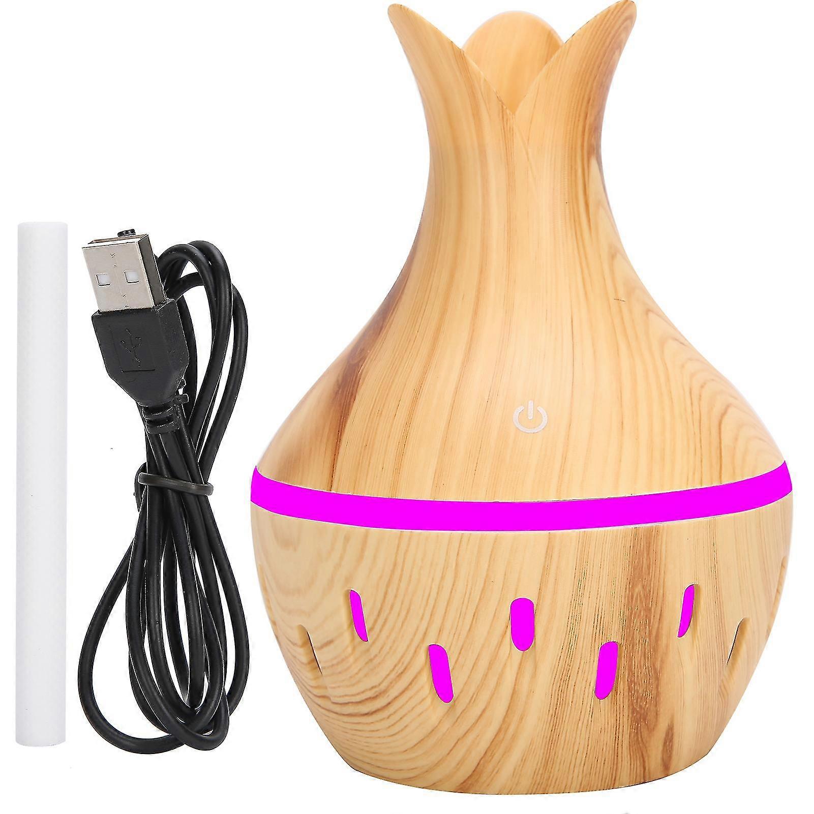 Mini USB Desktop Air Humidifier Aroma Diffuser with 300ml Capacity and Hollow Design for Aromatherapy