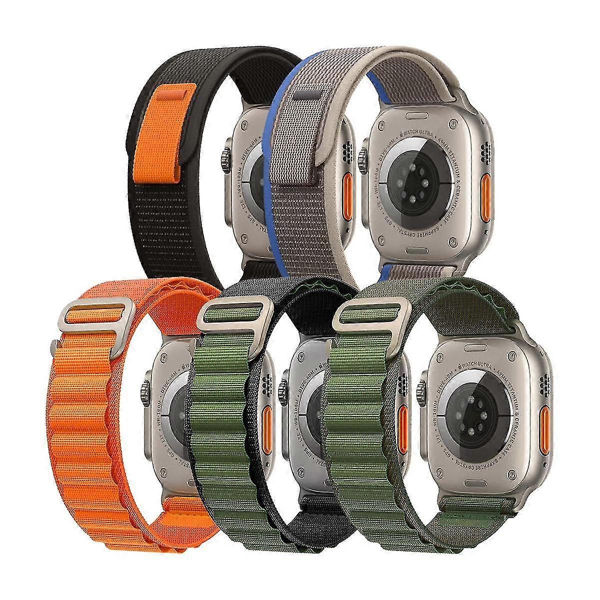 5 Pack szíj órához Ultra Band 49mm 45mm 44mm 42mm , Trail Loop Nylon sportszíj sorozathoz