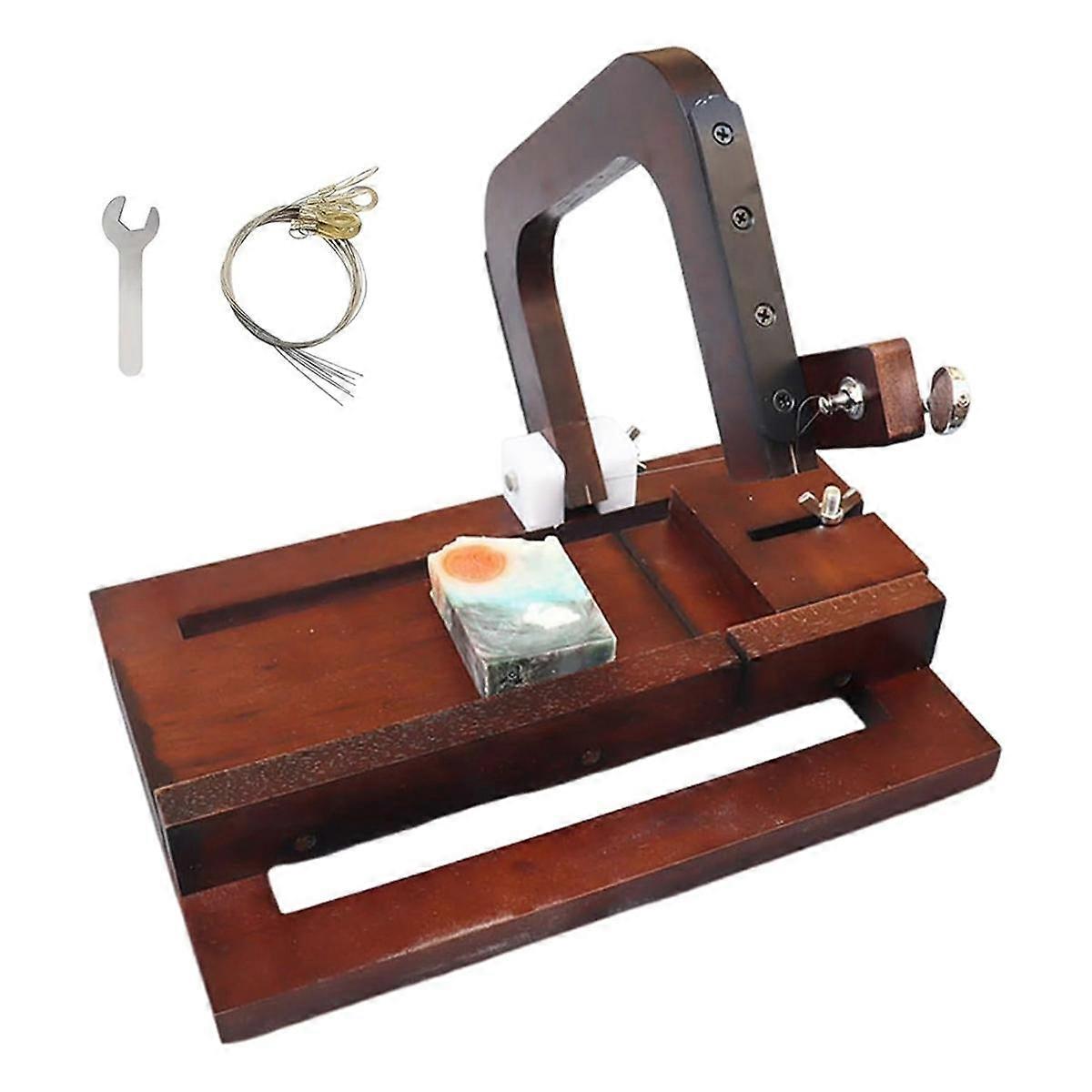 Wooden Soap Cutter, Wire Slicer Cutting Tool with Size Scale for Handmade Soap Loaf Cheese Butter C