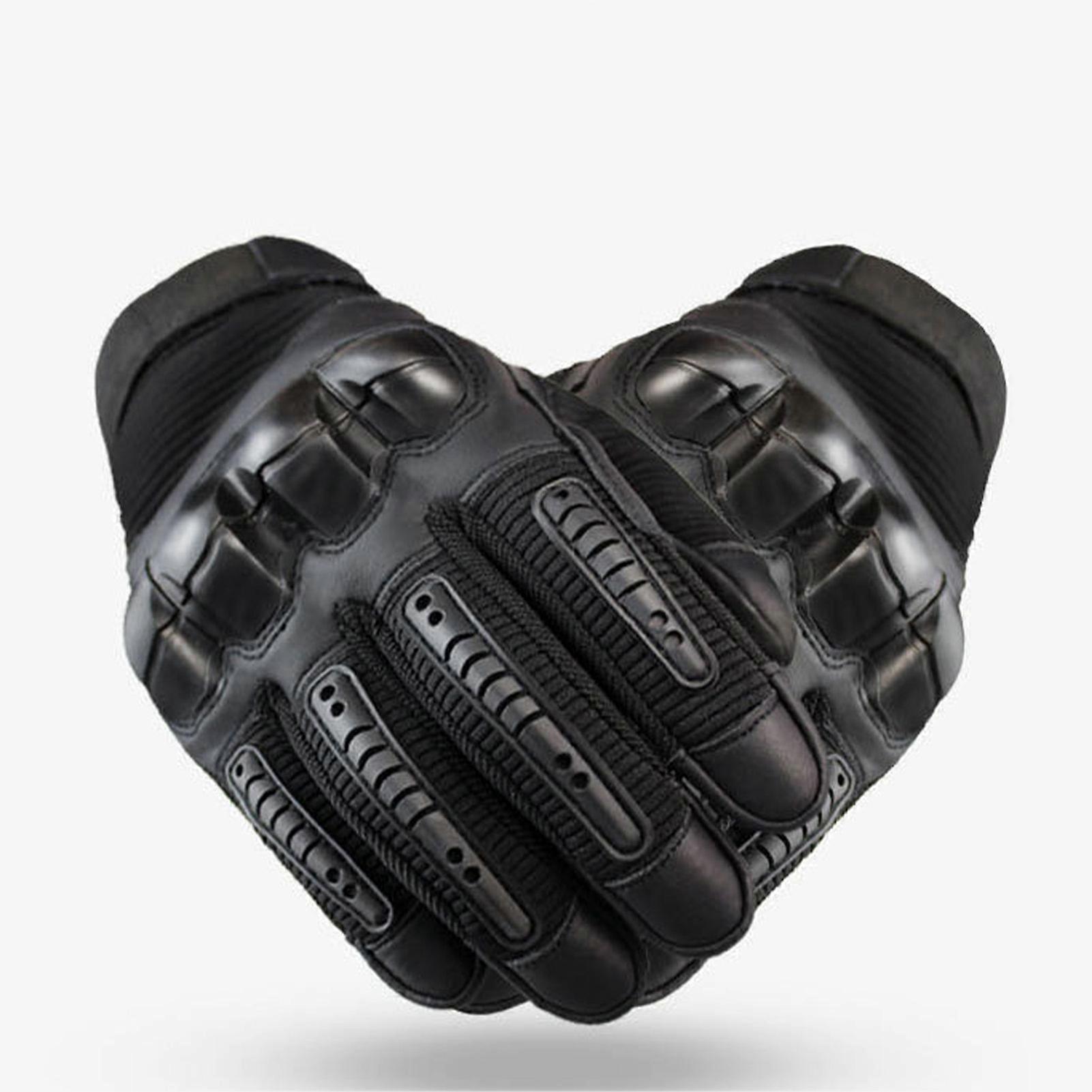Rękawice motocyklowe Hard Knuckle Oddychające Dobra przyczepność Antypoślizgowe rękawice Powersports z pełnymi palcami do przemysłu ciężkiego Czarny M
