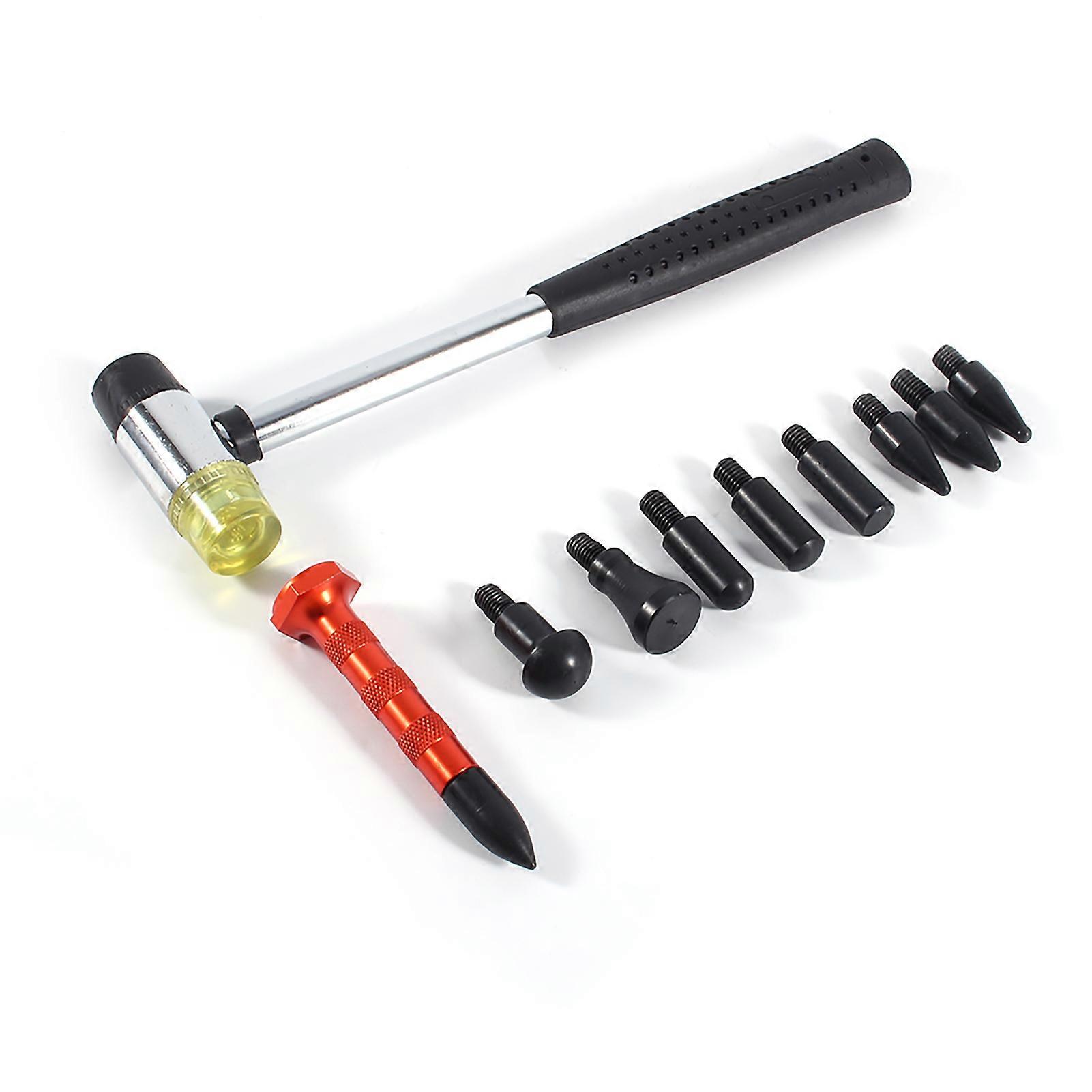 Gereedschap Dent Ding Hammer 9 koppen Tap Down Kit Knockdown Tool Paintless Hagelverwijdering