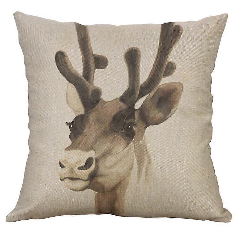 Tête de cerf coton lin canapé taille coussin housse d’oreiller Home Decor Design 2146jpjcjh