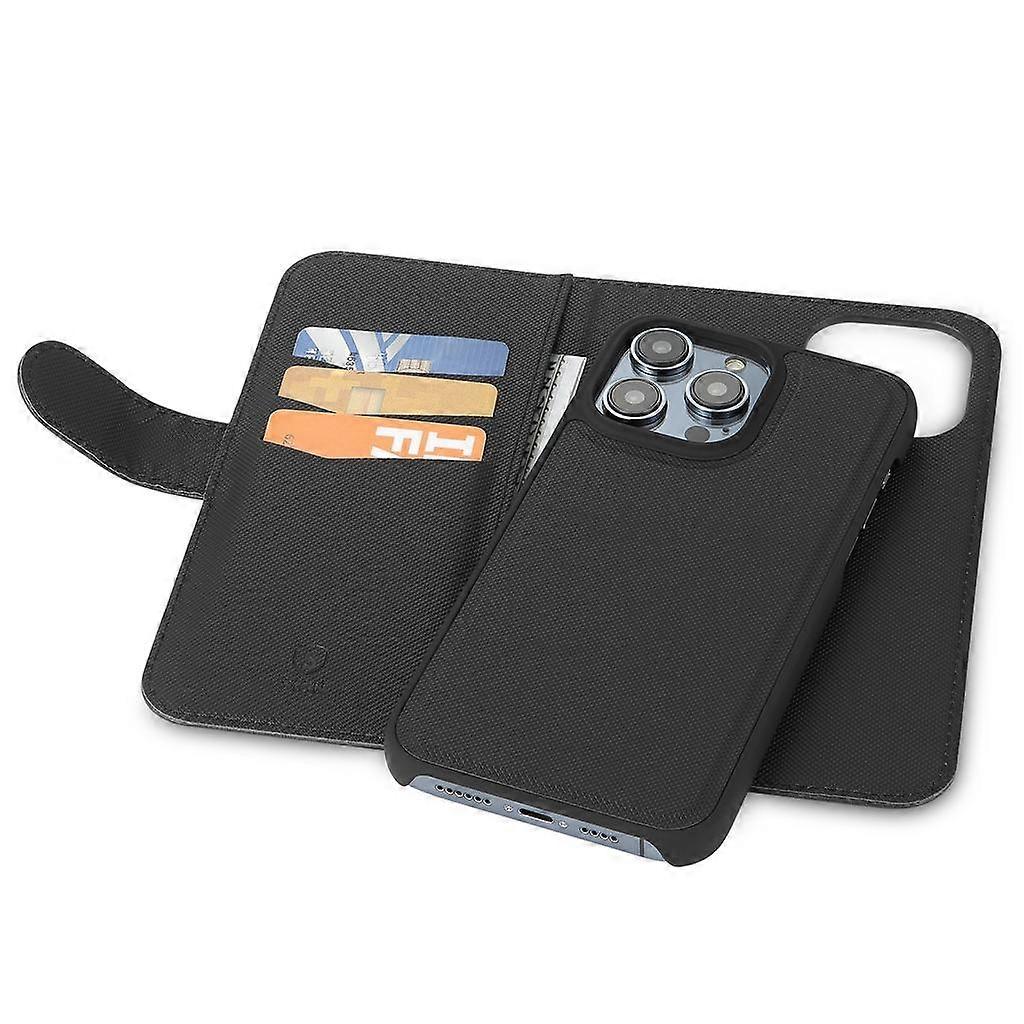 Custodia a portafoglio 2-in-1 per iPhone 14 - nera