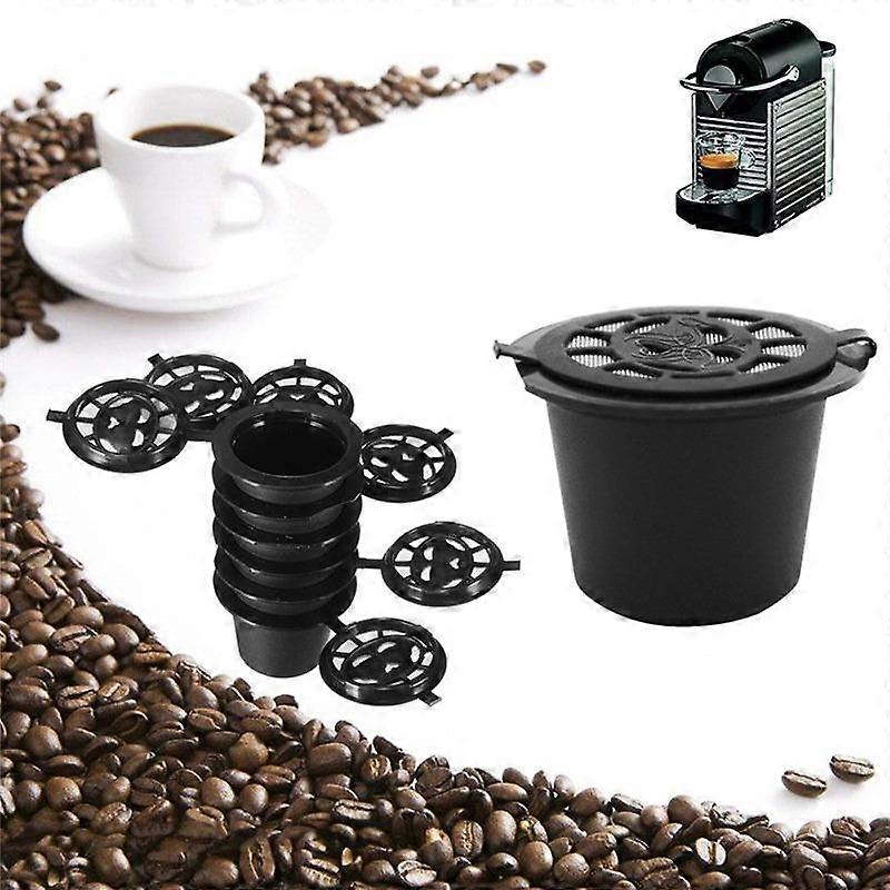 Black Reusable Multi-purpose Coffee Capsules Cup with Spoon Brush Refillable Coffee Capsule Refilling Filter Coffeeware Gift