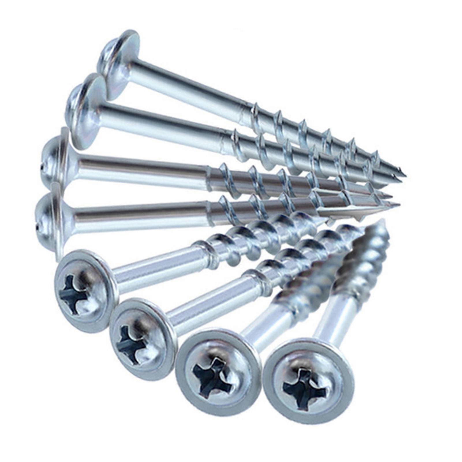 100pcs 25-63mm Cross Screw Set Woodwork Inclined Self Tapping Half Tooth
