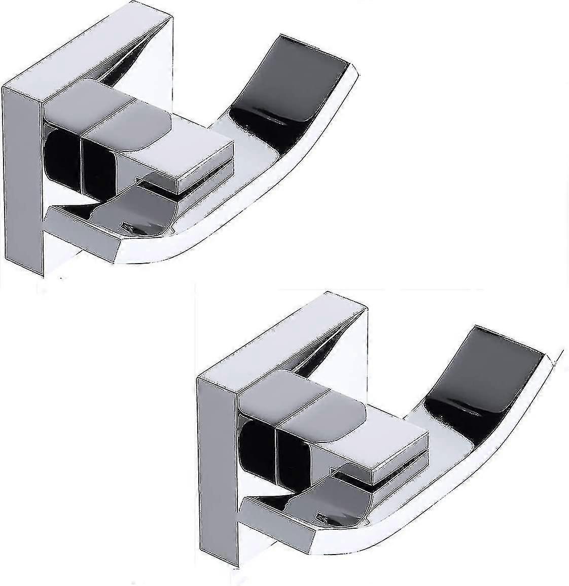 Bathroom Towel Hooks Robe Hook Double Robe Hooks, Polished Chrome Finish, 2 Pack Hy