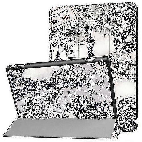 Huawei Mediapad M3 Lite 10 Tower Pattern Horizontal Deformation Flip Leather Case With Three-folding