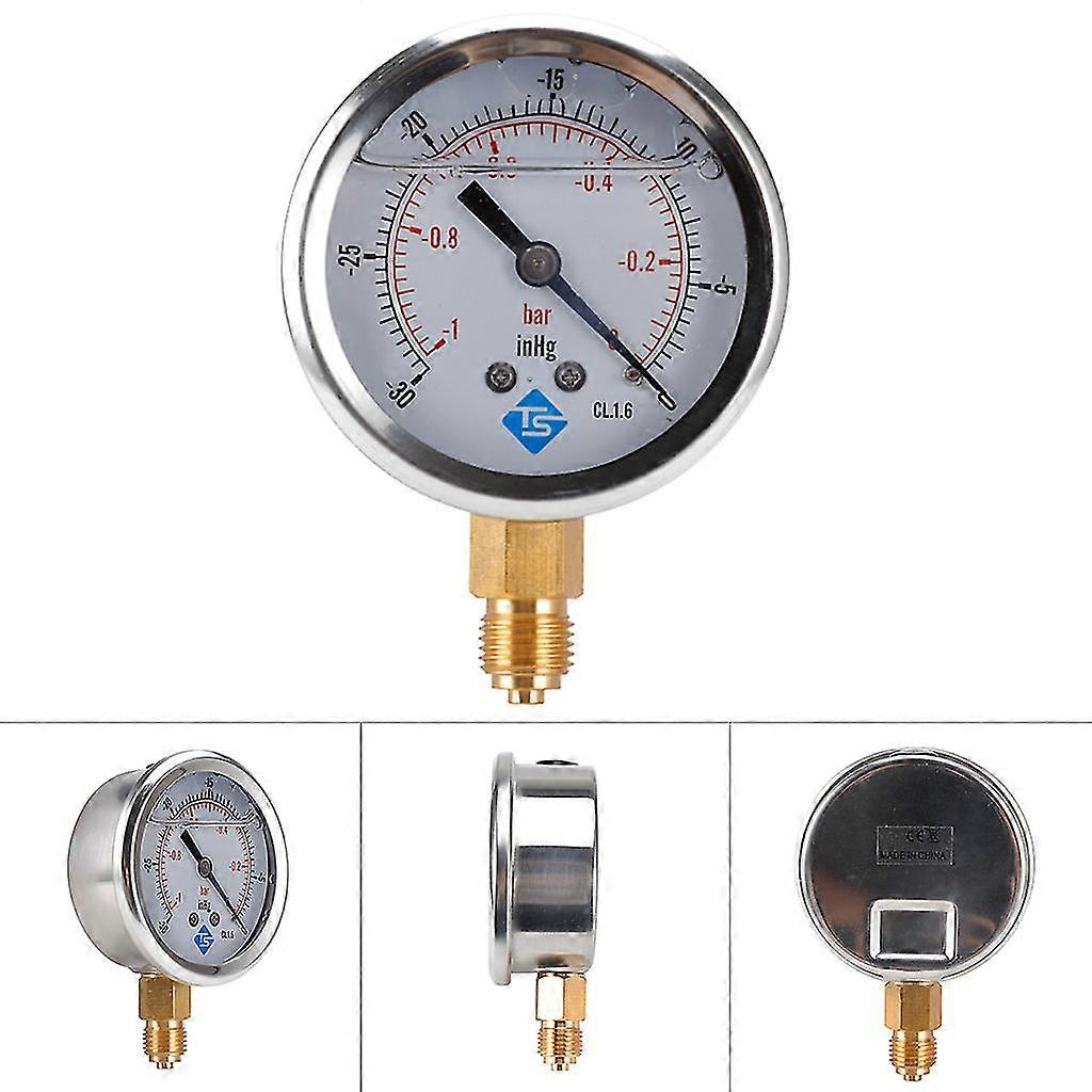 VACUUM MANOMETER PRESSURE Gauge 1/4" BSPT Thread Sturdy For Case 0