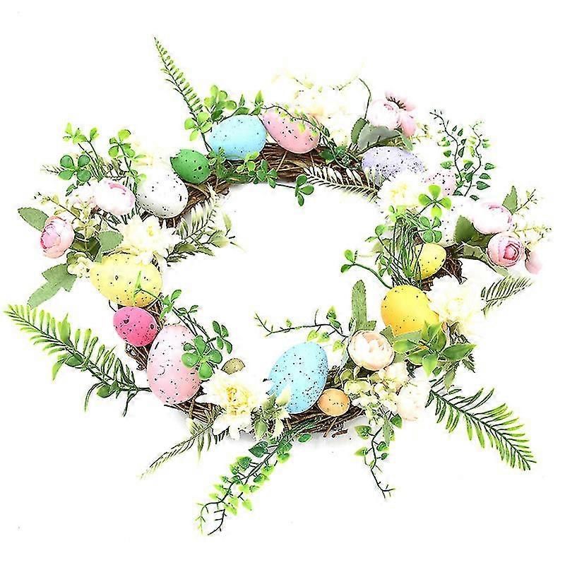 Simulation Easter Eggs Wreath Wall Hanging Door Hanging Decoration