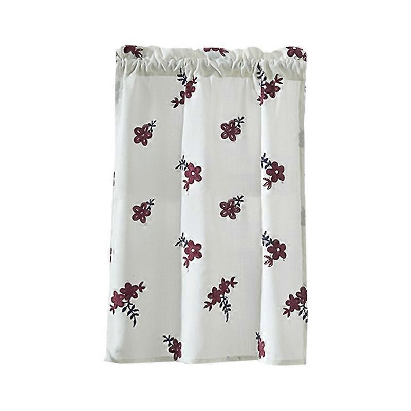 Solid Color Flower Pattern Kitchen Short Curtain Valance Drape Window Home Decor