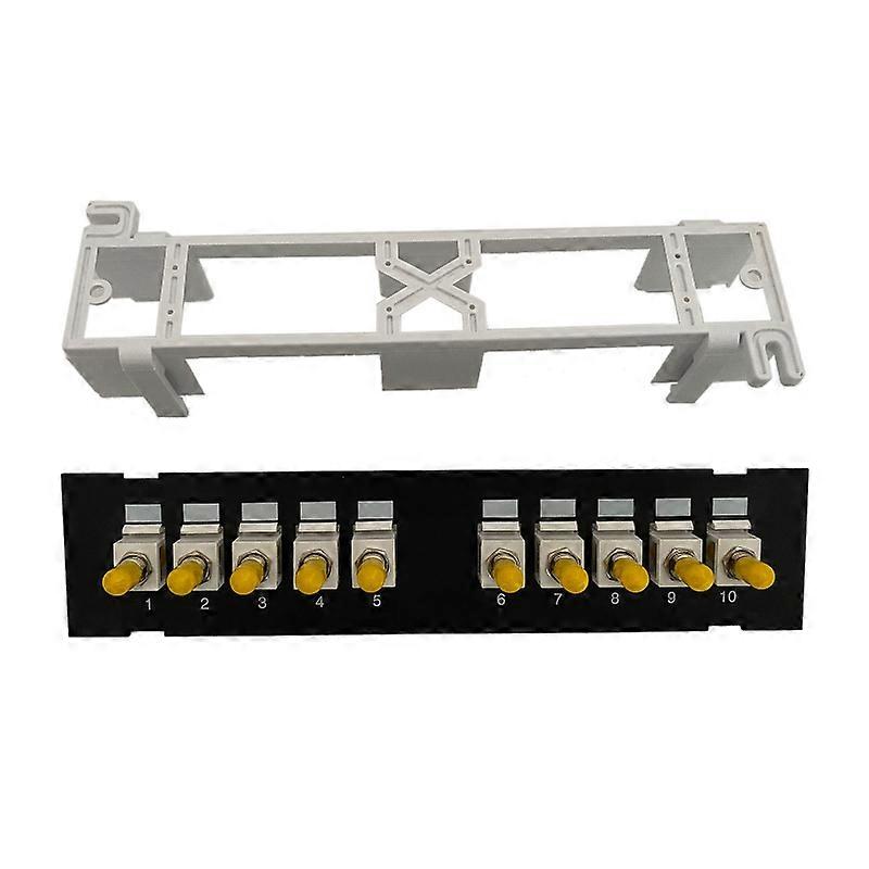 10-Port-Straight-Through-ST-Glasfaser-Patchpanel-RJ45-Netzwerkkabeladapter