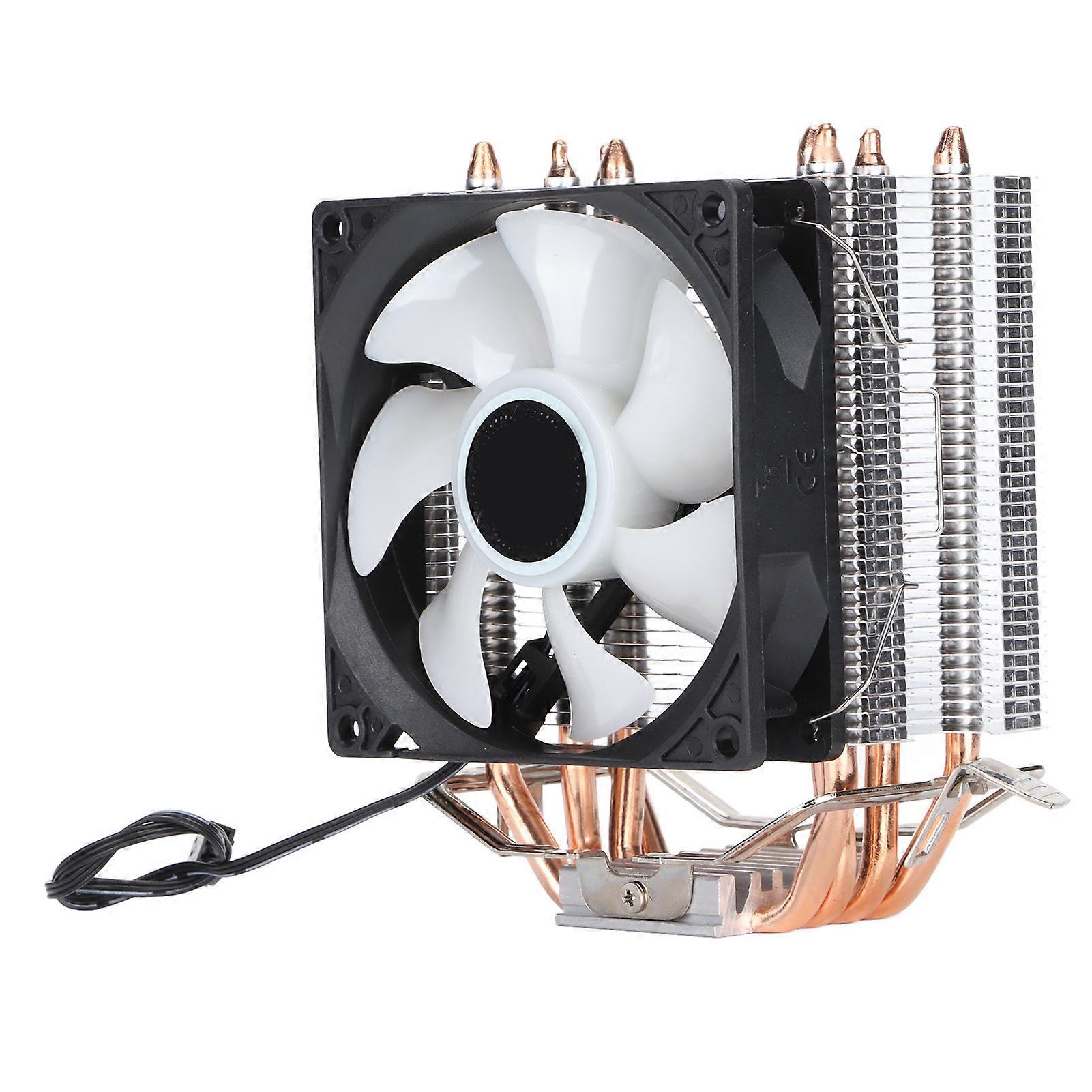 CPU Fan 4 Tubes 90mm 3pin Computer CPU Cooling Fan With RGB Colorful Light for Intel LGA775/1155/1156 for AMD AM2/AM3Single Fan