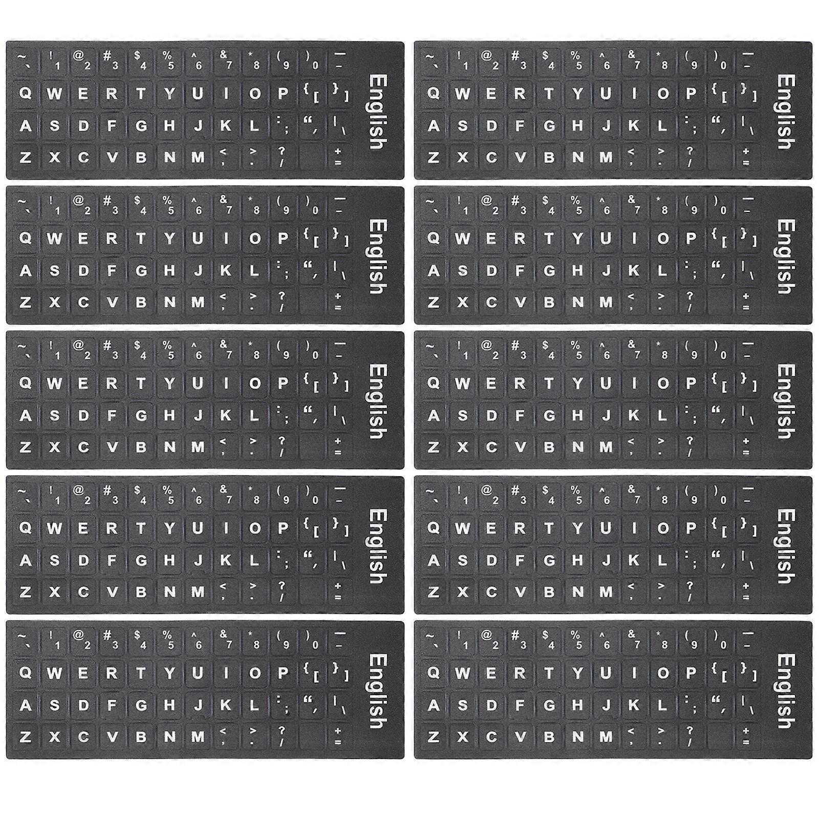 10 Sheets Keyboard Sticker English Keyboard Letter Sticker Language Sticker