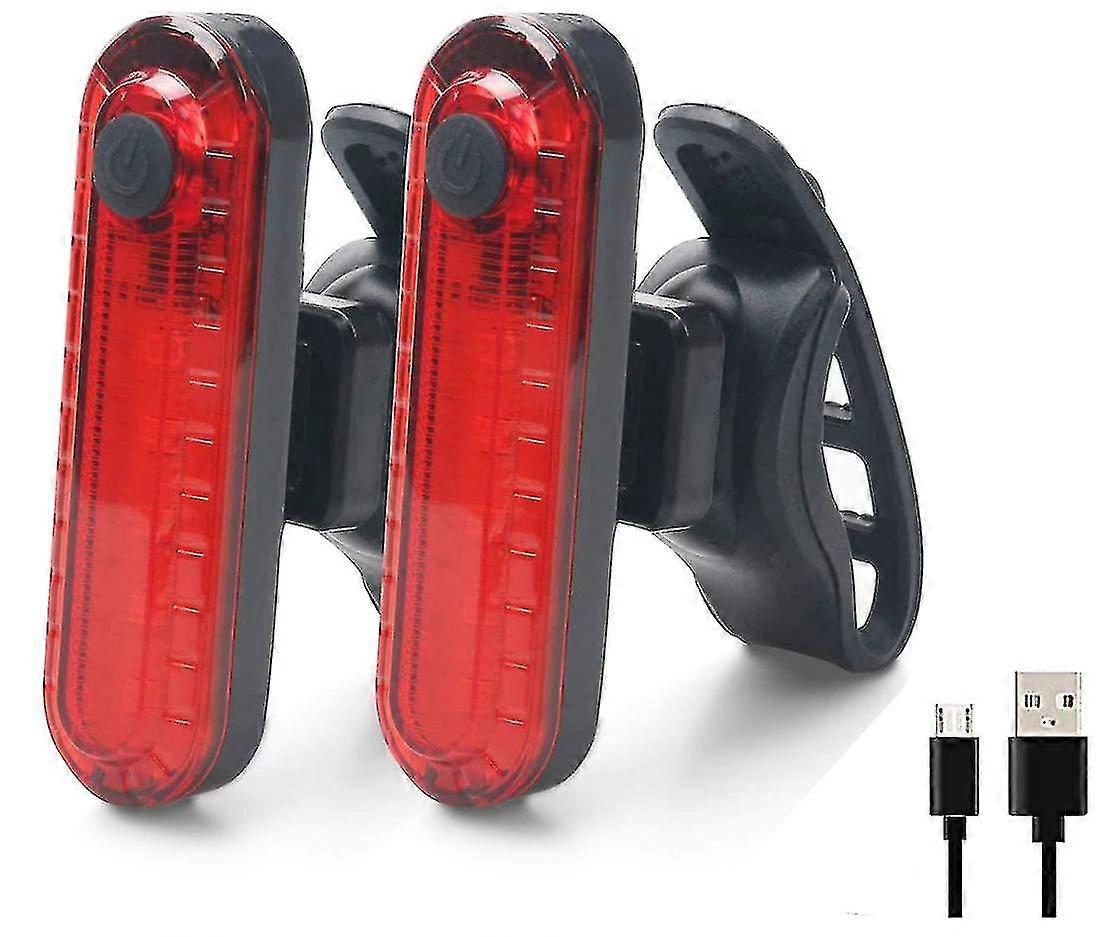Arka Bisiklet Lambası, 2 Paket Usb Şarj Edilebilir Bisiklet Kuyruk Lambası Dağ Bisikleti Işıkları Su Geçirmez Led Bisiklet Işık (kırmızı)