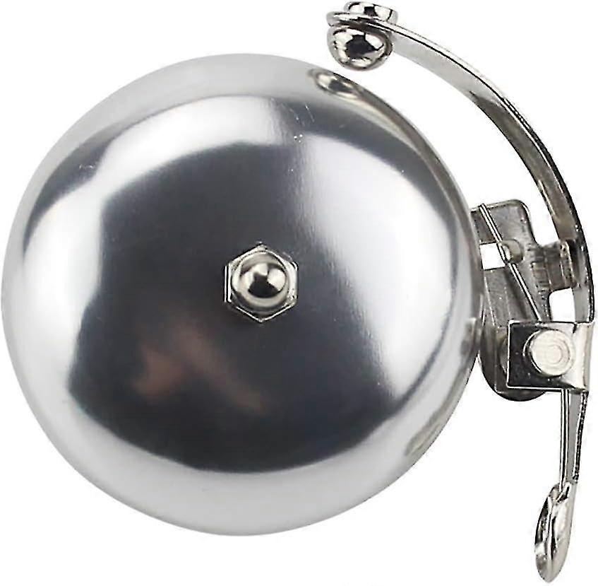 جرس الدراجة الفضي الكلاسيكي ، العتيق ، جرس بورتلاند بصوت عال جميل ، جرس الدراجة مع حامل حزام فولاذي ، دراجة كهربائية ، سكوتر (فضي)