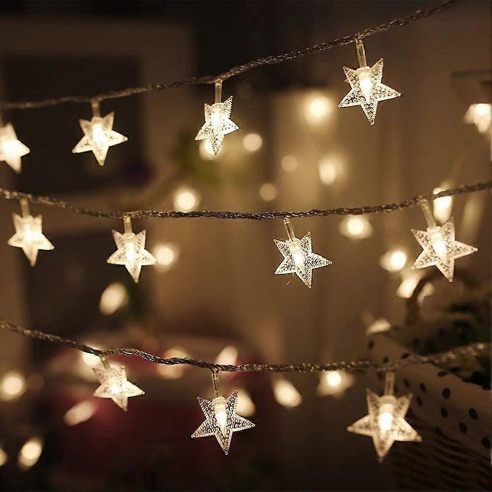 100 LED 49 FT Star String Lights, Plug In Fairy String Lights Waterproof, Extendable