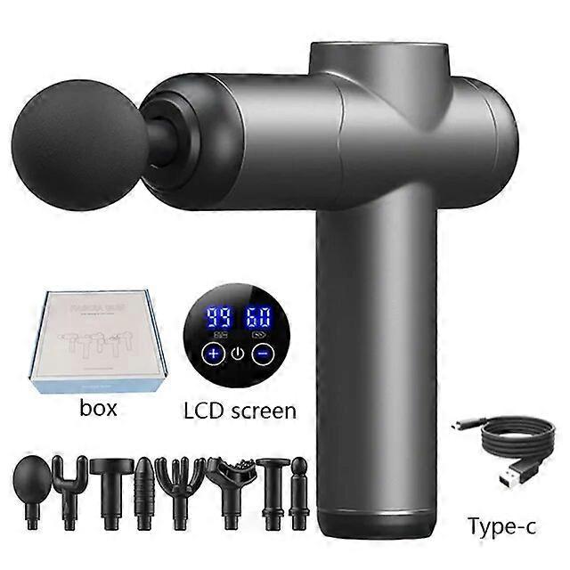 2022 New Massage Gun Body Massager Muscle Relaxer Electric LED Display 8 Kinds of Professional Massage Head Fascia Gun Gift