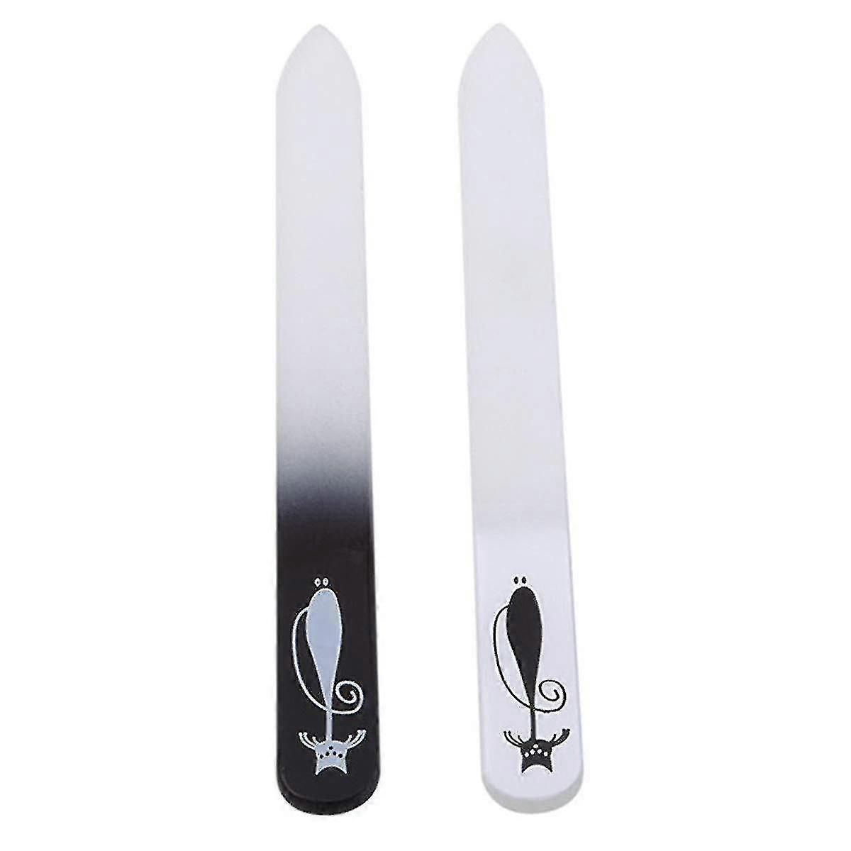 2pcs/Set Double Sided Glass Nail File Manicure Buffing   Grinding