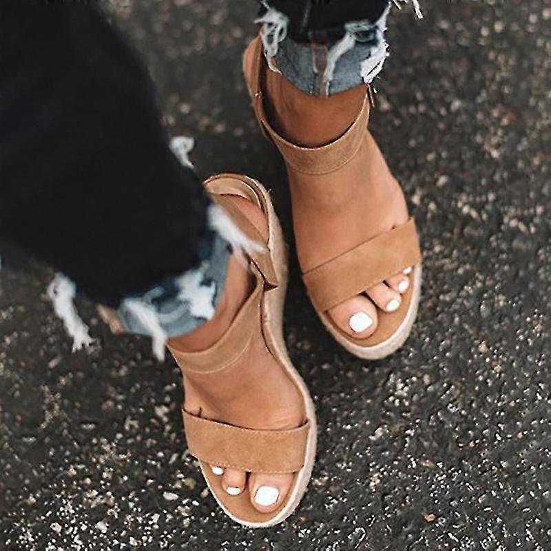 Women's High Wedge Heel Espadrille Sandals with Adjustable Ankle Strap and Studs