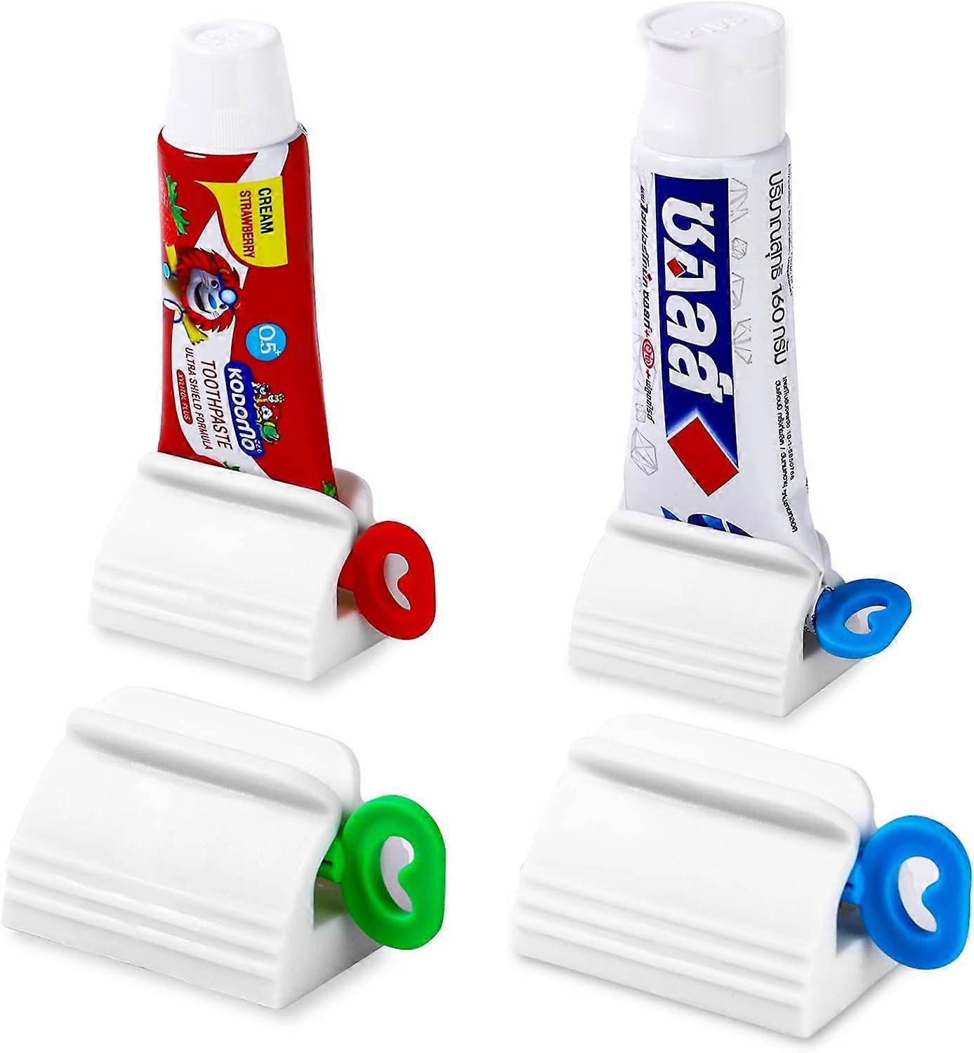 Toothpaste Squeezer, Set of 4 Rolling Toothpaste Squeezer, Dispenser, Simple and Practical, Kid Friendly