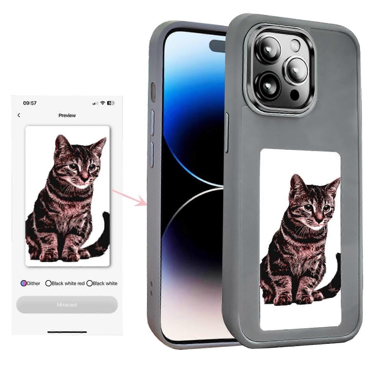 Smart Ink Screen Phone Case E Ink Phone Case Smart NFC Phone Case for iPhone 13 14 15 Pro Max