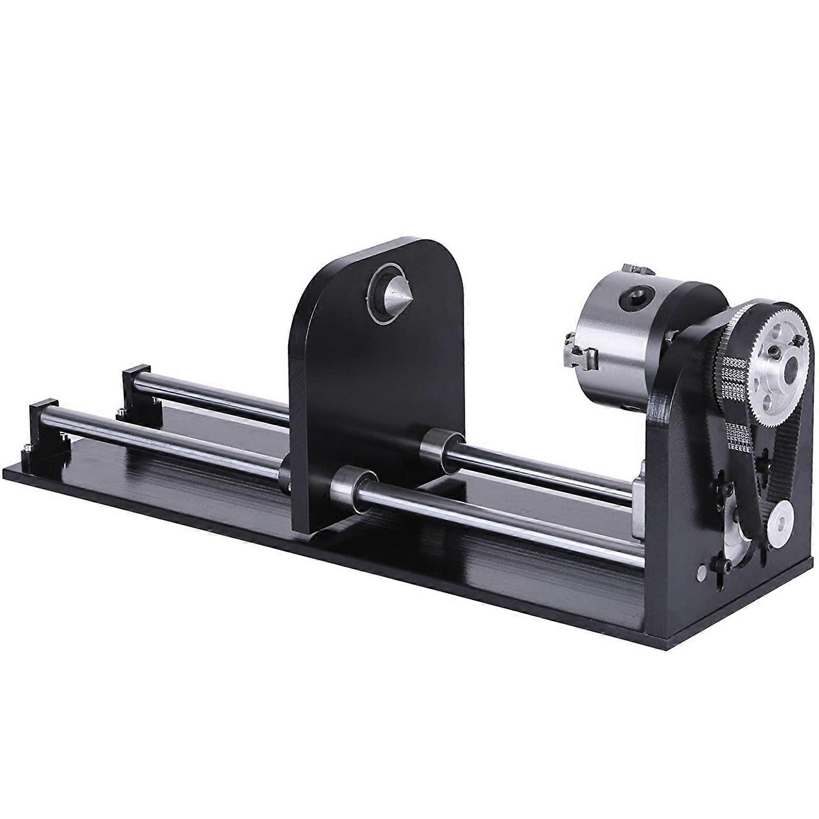 Rotary Axis Attachment CNC Rounter Accessory A-Axis Rotary Axis with 80mm 3-Jaw 230mm Track Rotary Attachment for Laser Engraver Machine